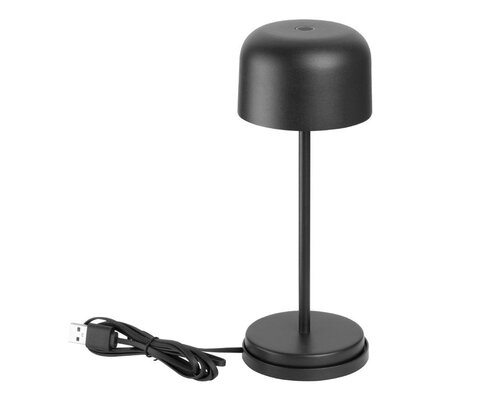 M&T Tafellamp oplaadbaar " IBIZA  " zwart hoogte 30 cm