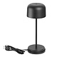 M&T Table lamp rechargable  "  IBIZA " black height 30 cm