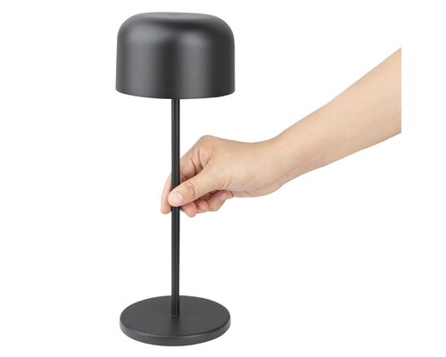 M&T Tafellamp oplaadbaar " IBIZA  " zwart hoogte 30 cm