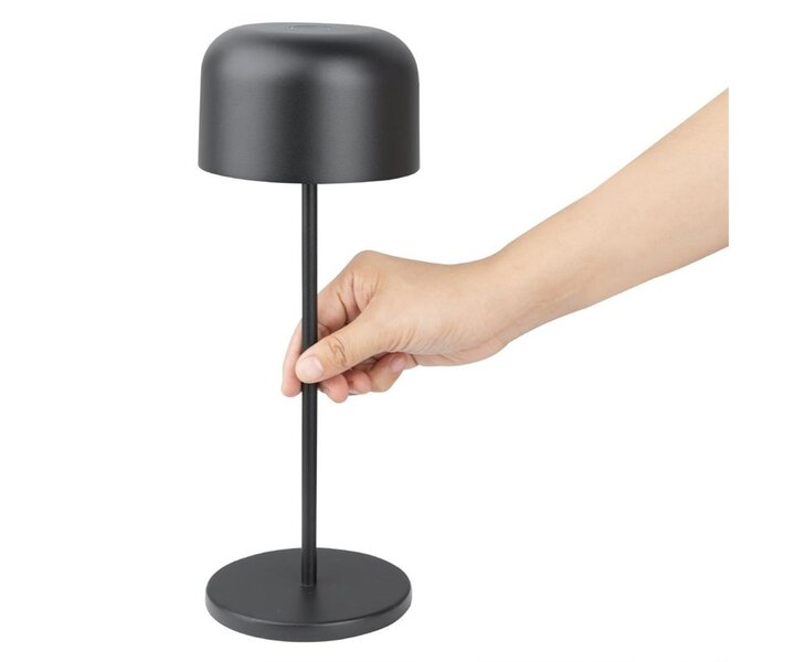 M&T Tafellamp oplaadbaar " IBIZA  " zwart hoogte 30 cm