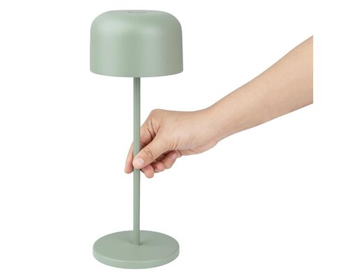 M&T Tafellamp oplaadbaar " IBIZA  " munt groen hoogte 30 cm