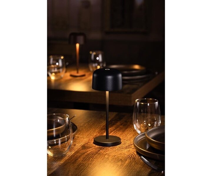 M&T Table lamp rechargable  "  IBIZA " brown height 30 cm