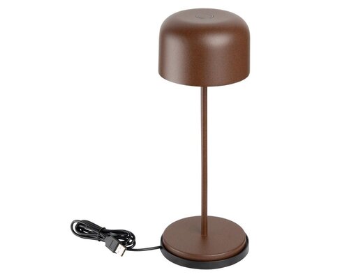 M&T Lampe de table rechargable " IBIZA  "  couleur marron  hauteur 30 cm