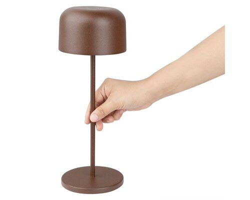 M&T Tafellamp oplaadbaar " IBIZA  " bruin hoogte 30 cm