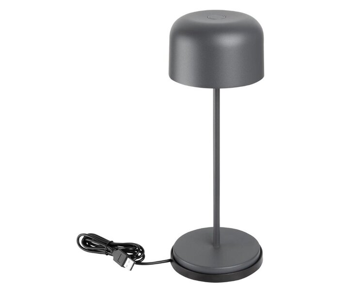 M&T Table lamp rechargable  "  IBIZA " antracite grey height 30 cm