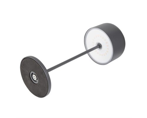 M&T Tafellamp oplaadbaar " IBIZA  " antraciet grijs hoogte 30 cm