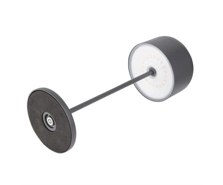 M&T Tafellamp oplaadbaar " IBIZA  " antraciet grijs hoogte 30 cm