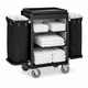M&T Roommaid - housekeeping trolley black aluminium frame with MDF aluminium  look