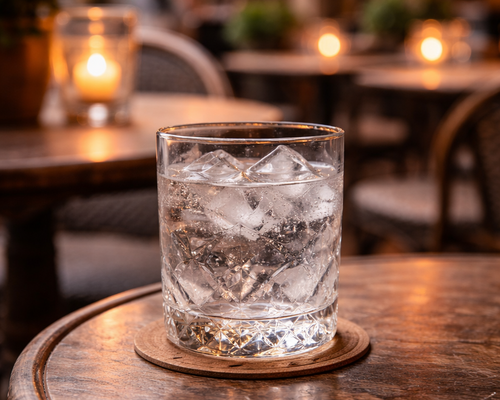 Water and long drink glasses