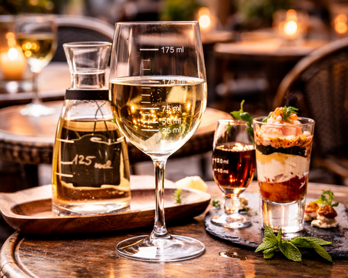 Verres avec repère de mesure