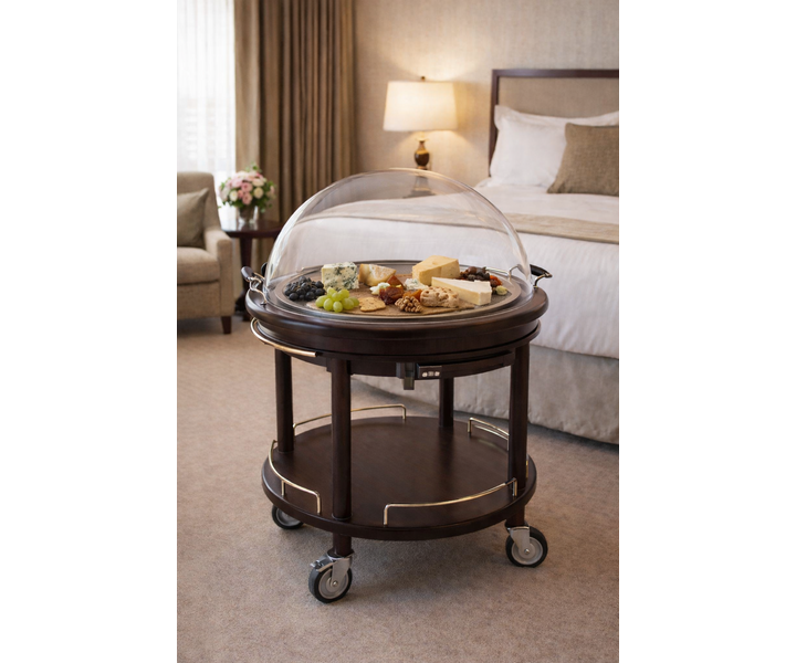 ZEPé Chariot de service rond ROMA avec plateau à fromages (non réfrigéré)