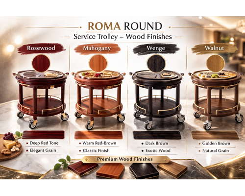 ZEPé ROMA Ronde serveerwagen met dessert Top (gekoeld)