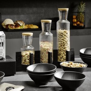 M&T Buffet display Valo black inclusief 3 flessen met kurken stop inhoud 0,5 l - 1,0 l - 1,5 l