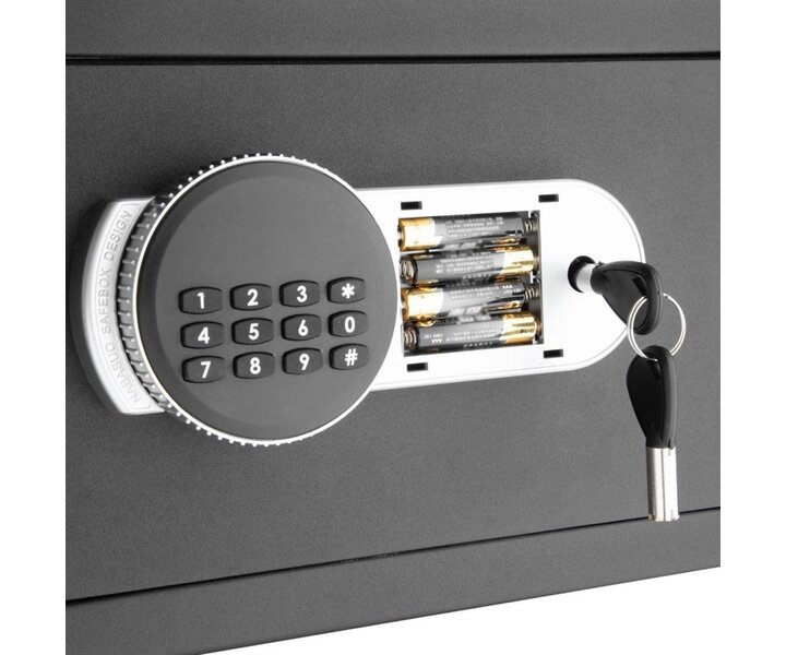 Coffre-fort d’hôtel standard noir 200×310×200 mm