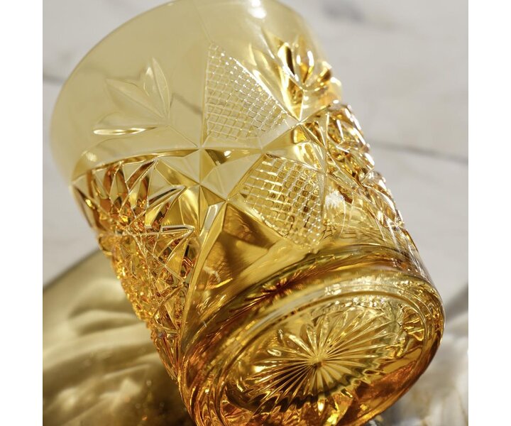 LIBBEY  Verre à Cocktail - whisky 35,5 cl "Hobstar" couleur Orange - Topaz