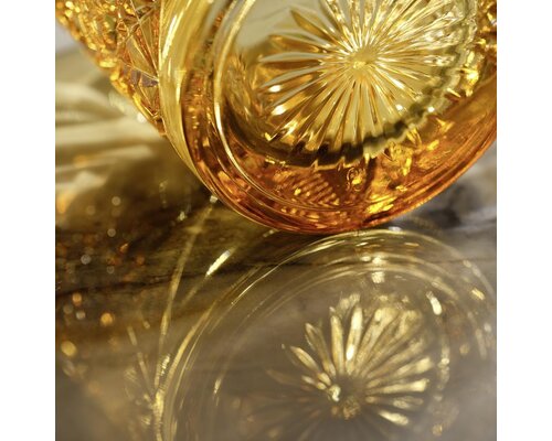 LIBBEY  Cocktail - Whisky glass 35.5 cl  "Hobstar" colored Orange - Topaz