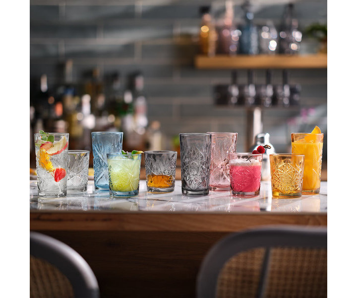 LIBBEY  Verre à Cocktail - whisky 35,5 cl "Hobstar" couleur " Blush "