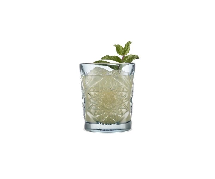 LIBBEY  Cocktail - Whisky glass 35.5 cl  "Hobstar" colored Blue - Sapphire