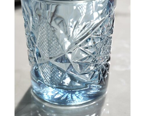 LIBBEY  Verre à Cocktail - whisky 35,5 cl "Hobstar" couleur Bleu - Sapphire