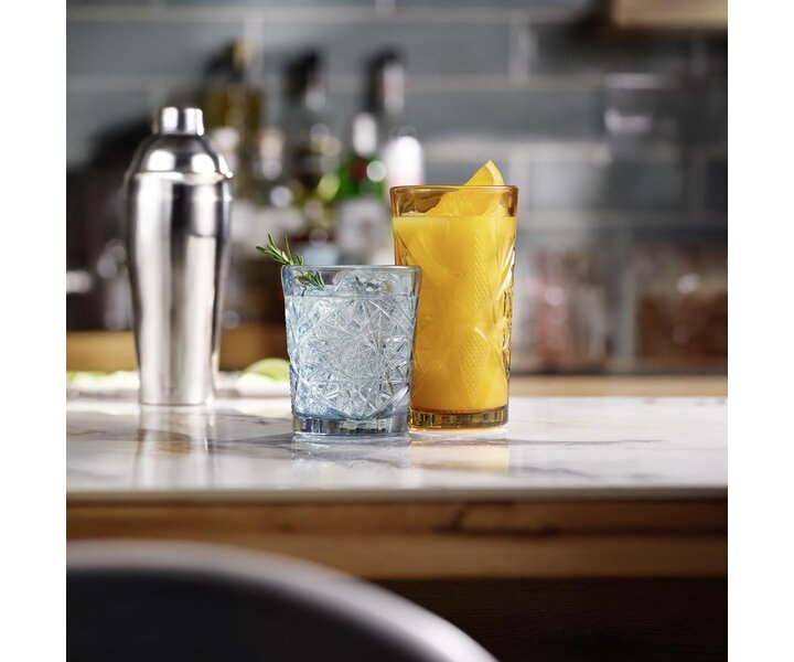 LIBBEY  Verre à Cocktail - whisky 35,5 cl "Hobstar" couleur Bleu - Sapphire