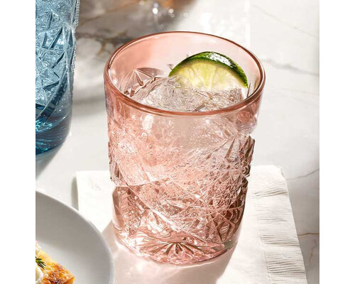 LIBBEY  Verre à Cocktail - whisky 35,5 cl "Hobstar" couleur " Blush "