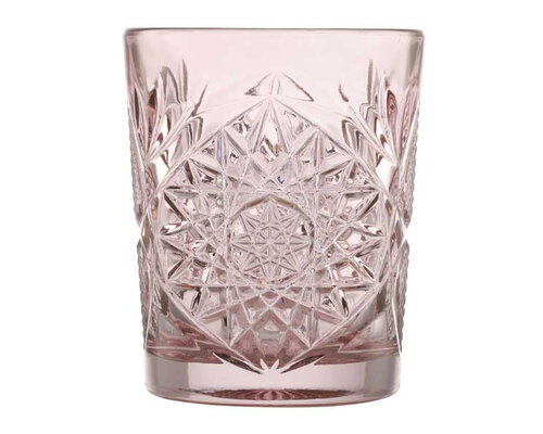LIBBEY  Cocktail - Whisky glass 35.5 cl  "Hobstar" colored  " Blush "
