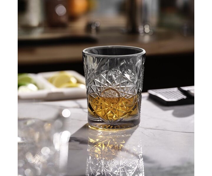 LIBBEY  Verre à Cocktail - whisky 35,5 cl "Hobstar" couleur " Graphite "