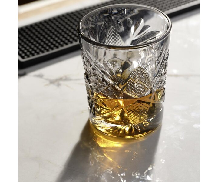 LIBBEY  Cocktail - Whisky glass 35.5 cl  "Hobstar" colored  " Graphite "