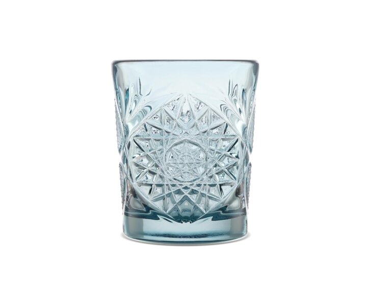 LIBBEY  Cocktail - Whisky glass 35.5 cl  "Hobstar" colored Blue - Sapphire