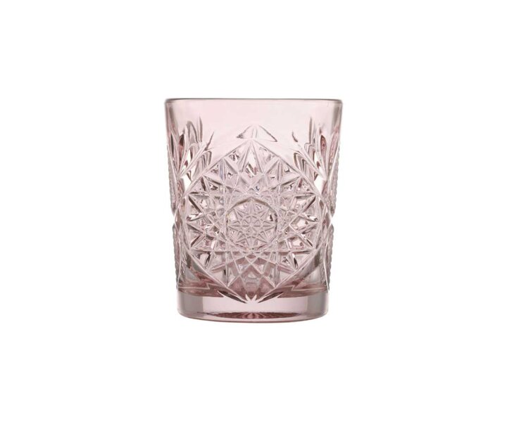 LIBBEY  Cocktail - Whisky glass 35.5 cl  "Hobstar" colored  " Blush "