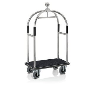 M&T Paris luggage trolley (silver, black carpet)