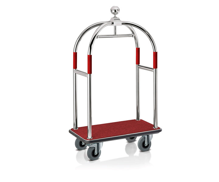 Paris bagagetrolley (zilver, zwart tapijt)