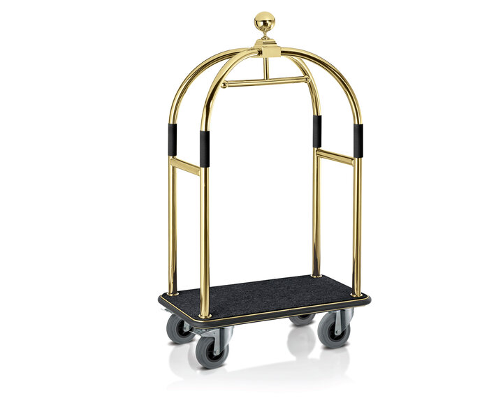 M&T Paris luggage trolley (gold, black carpet)