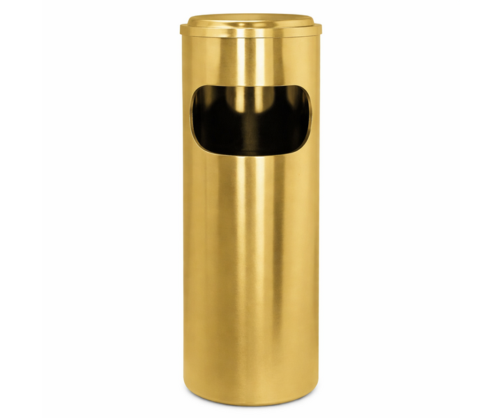 M&T Stainless steel or brass litter bin with ashtray mesh top(gold)