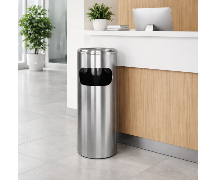 M&T Poubelle en acier inoxydable ou en laiton avec grille cendrier(doré)