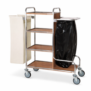 BASIC CHAMBERMAID TROLLEYS WITH MELAMINE-FACED SHELVES