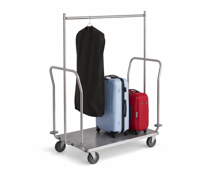 LUGGAGE CART WITH GARMENT RAIL