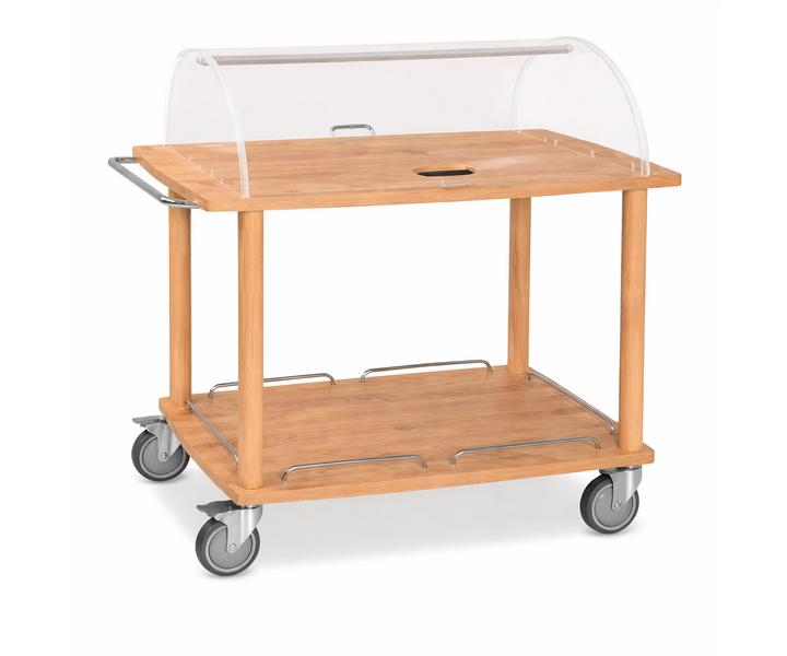 M&T WOODEN SERVICE TROLLEYS WITH DOME