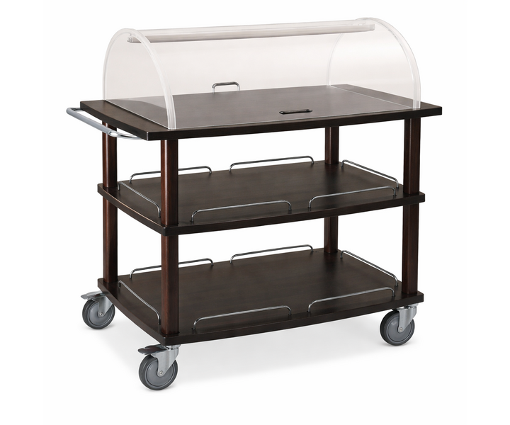 M&T WOODEN SERVICE TROLLEYS WITH DOME