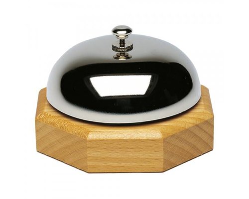 M&T Reception bell chrome on wooden base