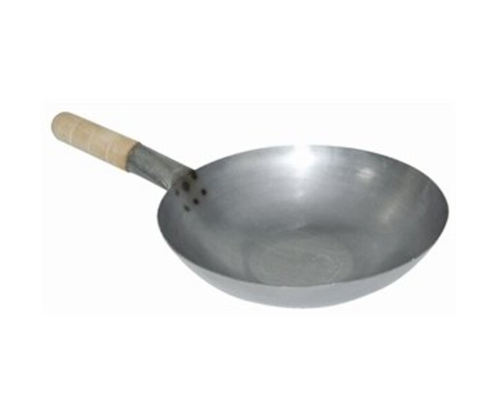 M&T Wok en acier doux 33 cm fond plat