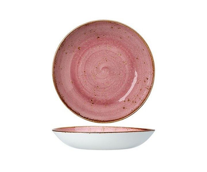 STEELITE  Deep  gourmet plate / bowl  Ø 21,5 cm coupe shape " Craft Raspberry "