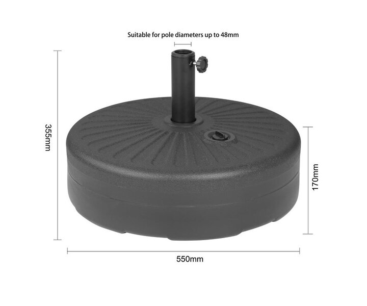 Bolero Bolero black parasol base 40 litres