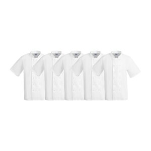 M&T Whites Boston Unisex Short Sleeve Chef Jacket White