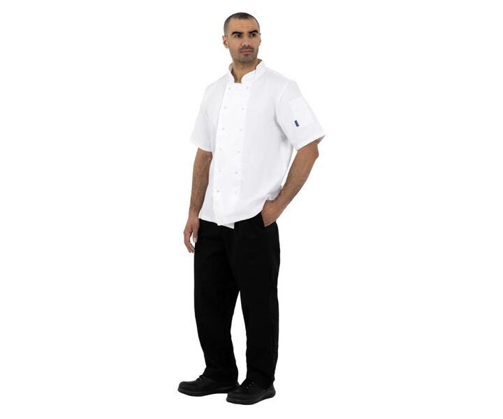M&T Whites Boston Unisex Short Sleeve Chef Jacket White