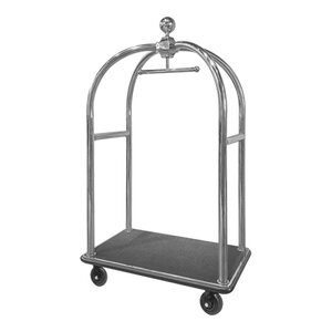 M&T Bagage wagen " Bird cage " roestvrijstaal met zwart tapijt