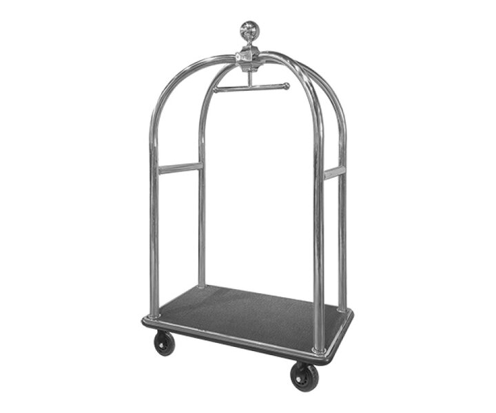 M&T Bagage wagen " Bird cage " roestvrijstaal met zwart tapijt