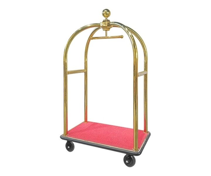 M&T Bagage wagen " Bird cage " goud kleur met rood tapijt