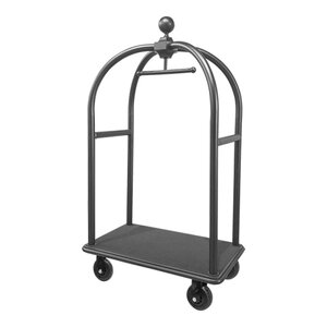 M&T Chariot à bagages " Bird cage" couleur inoxydable noire avec tapis noir