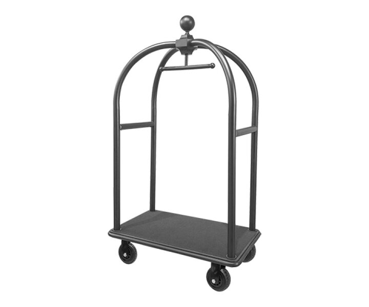M&T Luggage trolley " Bird cage " black powder-coated stainless steel with black carpet